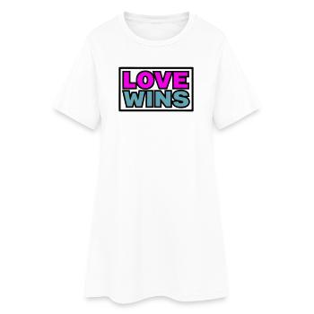 Graphique de citation Love Wins - Robe T-shirt Femme - blanc - Devant