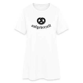 Salzbrezel „aufgebrezelt“ - Frauen T-Shirt-Kleid - Weiß - Vorne