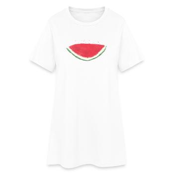 Melon, pastèque, aquarelle - Robe T-shirt Femme - blanc - Devant