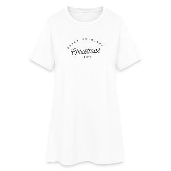 Cadeau de Noël Super Original | Texte de fête drôle - Robe T-shirt Femme - blanc - Devant