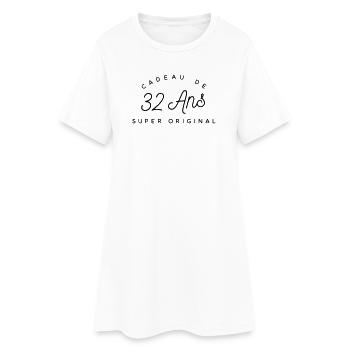 Cadeau 32 ans - Robe T-shirt Femme - blanc - Devant