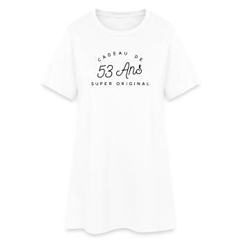 Cadeau 53 ans  - Robe T-shirt Femme - blanc - Devant