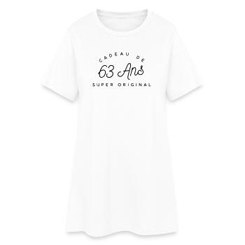 Cadeau 63 ans  - Robe T-shirt Femme - blanc - Devant
