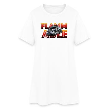 Tanklastwagen, Gefahrengut, entzündlich - Frauen T-Shirt-Kleid - Weiß - Vorne