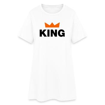 King with crown / 2 colors - Women’s T-Shirt Dress - white - Front