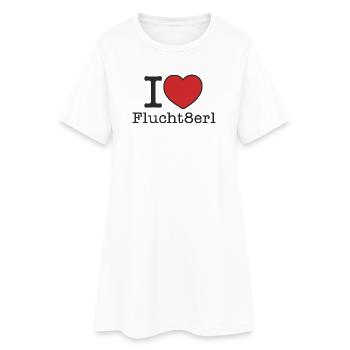 I love Fluchtachterl - Flucht8erl - Frauen T-Shirt-Kleid - Weiß - Vorne