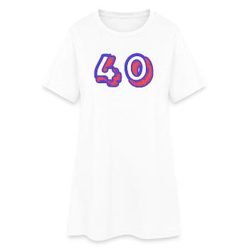40. 40 JAHRE. 40-JÄHRIGES JUBILÄUM. 40-JÄHRIGES JUBILÄUM. - Frauen T-Shirt-Kleid - Weiß - Vorne