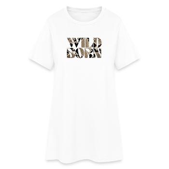 Wild Born Snake Print Abstract Design - Women’s T-Shirt Dress - white - Front