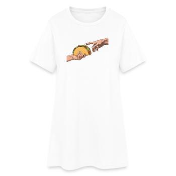 Création de tacos Funny Fiesta à la mexicaine - Robe T-shirt Femme - blanc - Devant