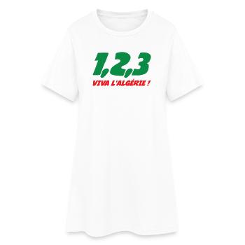 1, 2, 3 Viva l'Algérie - Robe T-shirt Femme - blanc - Devant