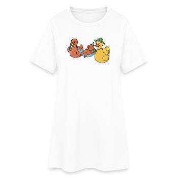 Ducks wearing capy - Women’s T-Shirt Dress - white - Front