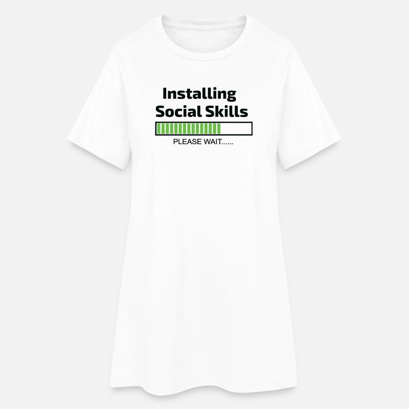 computer installing social skills programmer - Women’s T-Shirt Dress - white
