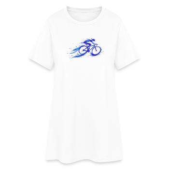cyclist fast blue  Fahrrad - Frauen T-Shirt-Kleid - Weiß - Vorne