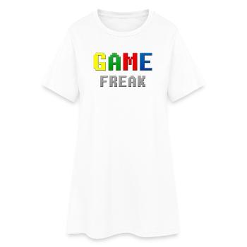 Thème rétro Pixel Game Freak - Robe T-shirt Femme - blanc - Devant
