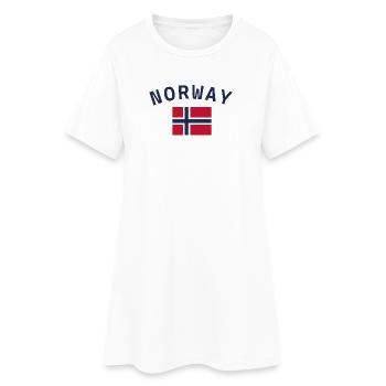 Norwegen - Frauen T-Shirt-Kleid - Weiß - Vorne