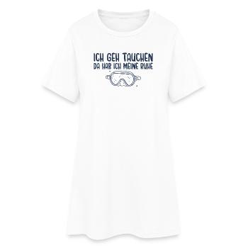 Tauchen Da Hab Ich Meine Ruhe - Frauen T-Shirt-Kleid - Weiß - Vorne