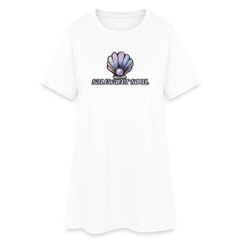 SeaWater Soul Muschelkunst - Frauen T-Shirt-Kleid - Weiß - Vorne