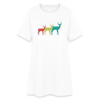 Silhouettes colorées d’antilopes - Robe T-shirt Femme - blanc - Devant
