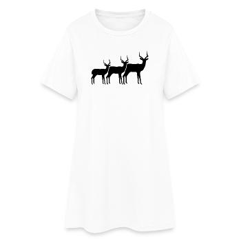 Silhouette de la famille des antilopes - Robe T-shirt Femme - blanc - Devant