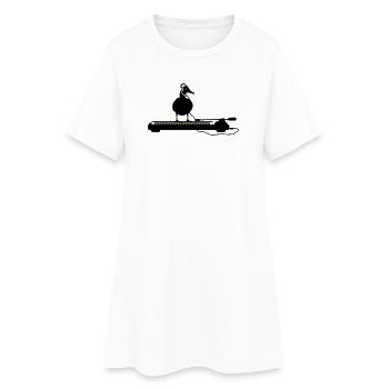 disco duck turntable - Robe T-shirt Femme - blanc - Devant