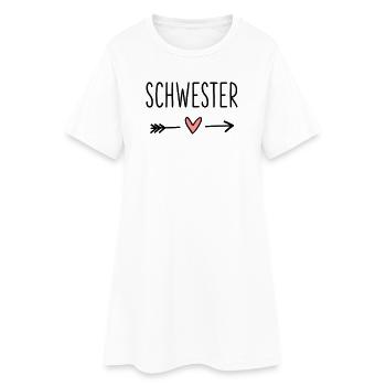 Schwester Herz Pfeil Liebe Freundin Geschenk - Frauen T-Shirt-Kleid - Weiß - Vorne