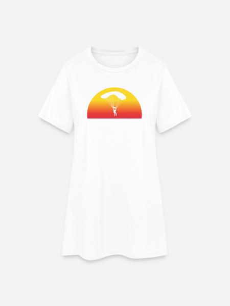 Adventurous Skydive Sunset - Women’s T-Shirt Dress - white