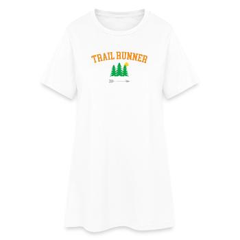 Trailrunner - Frauen T-Shirt-Kleid - Weiß - Vorne