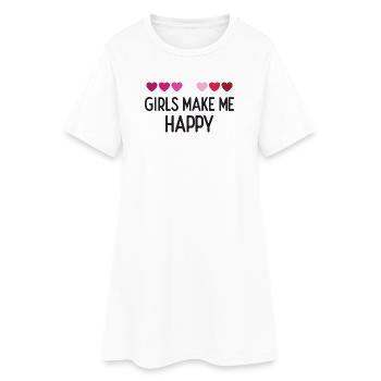 Mois de la fierté LGBTQ - Les filles me rendent heureuse - Robe T-shirt Femme - blanc - Devant