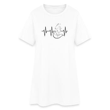 Puls Fuchs Symbol Herzschlag Füchse Illustration - Frauen T-Shirt-Kleid - Weiß - Vorne