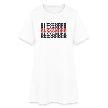 Alexandra t-shirt stacked text gift t-shirt - Women’s T-Shirt Dress - white - Front