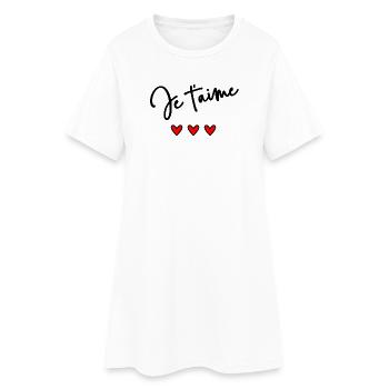 COUPLE. COEUR. NOËL. JUST MARRIED. EVJF - Robe T-shirt Femme - blanc - Devant
