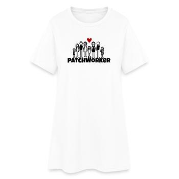 Patchworker2 - Frauen T-Shirt-Kleid - Weiß - Vorne