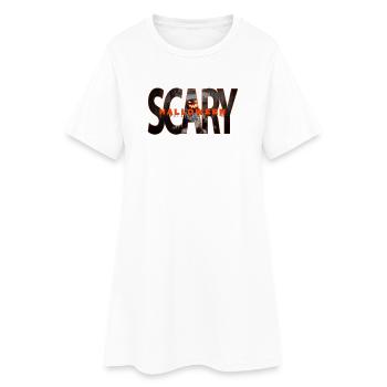 Gruseliges Halloween - Frauen T-Shirt-Kleid - Weiß - Vorne