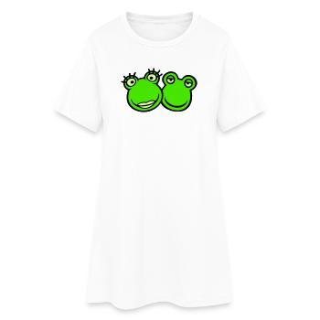 2 Frogs Man Woman Loving Couple Friends Love Team - Women’s T-Shirt Dress - white - Front