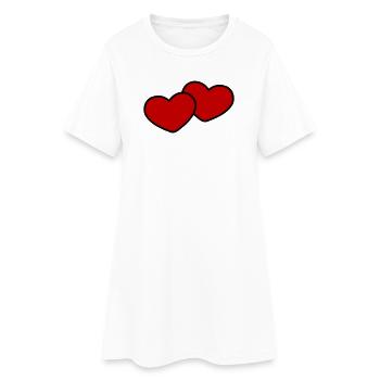Herzen Paar Ehe - Frauen T-Shirt-Kleid - Weiß - Vorne