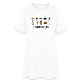 Célébrez la diversité – Drôle de design humoristique de bar - Robe T-shirt Femme - blanc - Devant