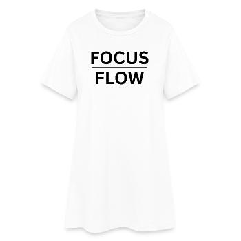 Focus & Flow - Minimalist Edition - Frauen T-Shirt-Kleid - Weiß - Vorne
