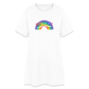 Love Wins Rainbow - Women’s T-Shirt Dress - white - Front