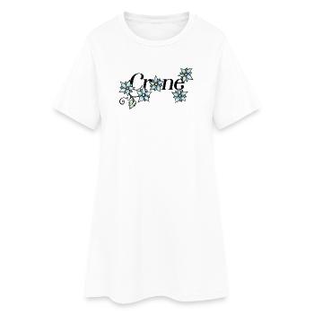 Azure Bloom Vine - Frauen T-Shirt-Kleid - Weiß - Vorne
