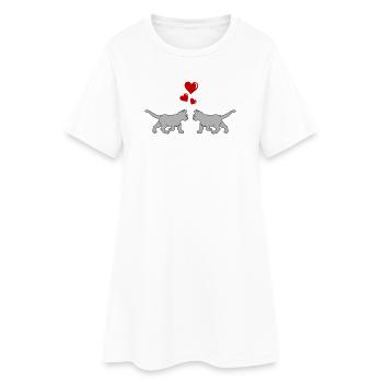 katze_verliebt_02 - Robe T-shirt Femme - blanc - Devant
