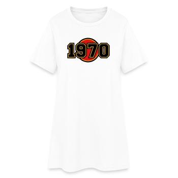 Logo rétro de l’année de naissance de 1970 - Robe T-shirt Femme - blanc - Devant