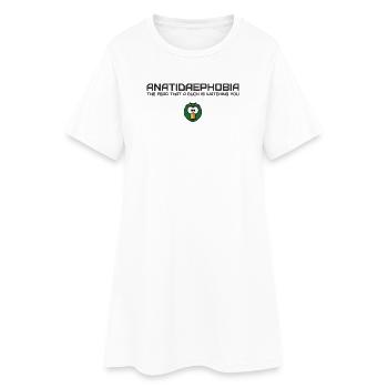 Anatidaephobia Canard Humour Design - Robe T-shirt Femme - blanc - Devant