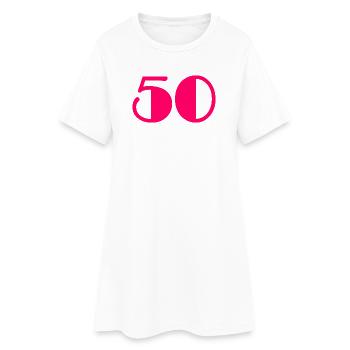 50. ANNIVERSAIRE. HAPPY BIRTHDAY - Robe T-shirt Femme - blanc - Devant