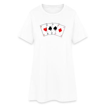 Quatre as - Robe T-shirt Femme - blanc - Devant