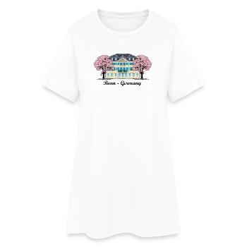 Bonn Old Post Office, Cherry Tree Blossoms, Germany - Women’s T-Shirt Dress - white - Front