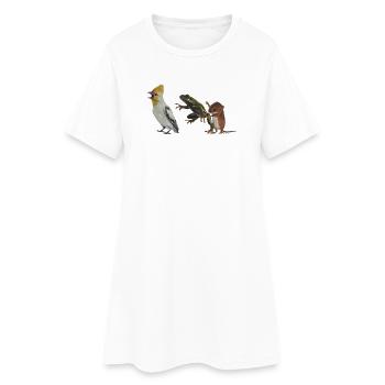 Die Polonaise oder Vogel, Frosch und Maus - Frauen T-Shirt-Kleid - Weiß - Vorne