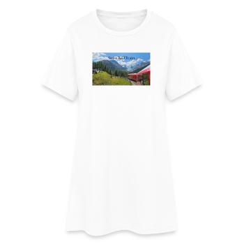 Train rouge suisse - Robe T-shirt Femme - blanc - Devant