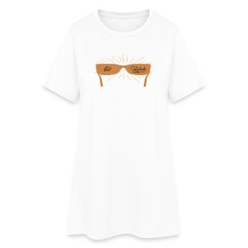 be stylish mit einer Sonnenbrille - Frauen T-Shirt-Kleid - Weiß - Vorne