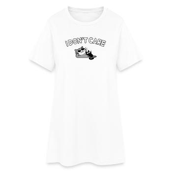 Katzen Spruch es ist mir egal - Frauen T-Shirt-Kleid - Weiß - Vorne