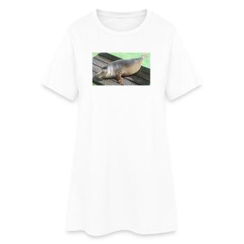 Robbenjunges auf Texel - Frauen T-Shirt-Kleid - Weiß - Vorne